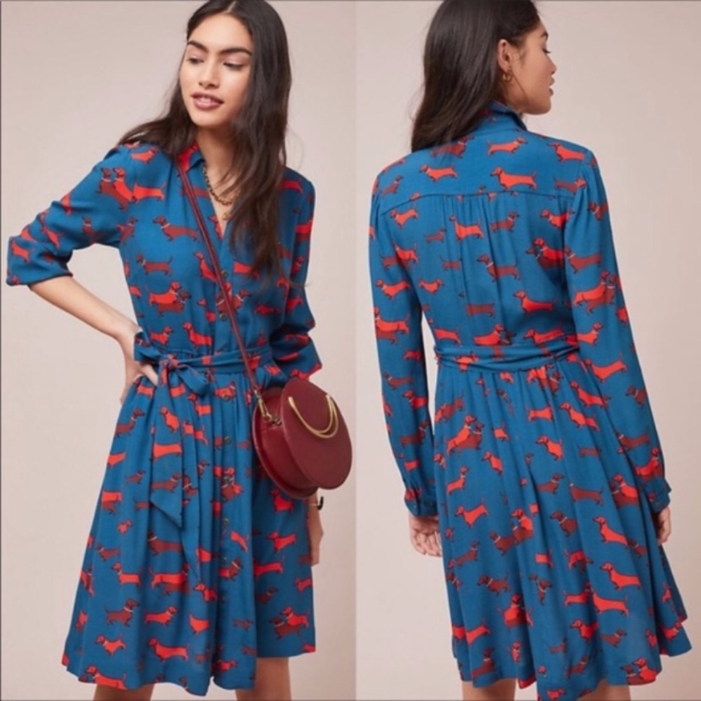 Women’s Size 4 Anthropologie Dachshund Dress
